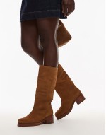 Ky-ley western knee boots in toffee washed suede