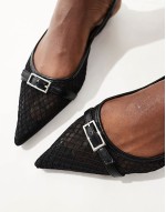 Lire slingback mesh ballet in black